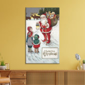 Kerstmis: kerstkerstkerstkerstkerstman die met Kin Canvas Afdruk (Insitu (Woonkamer))