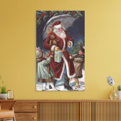 Kerstmis: kerstkerstkerstkerstman, met Umbrella Canvas Afdruk (Insitu (Woonkamer))