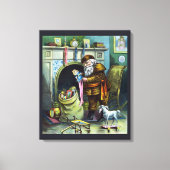 Kerstmis, kerstkerstmannetjes met speelgoed canvas afdruk (Voorkant)