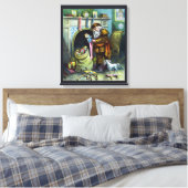 Kerstmis, kerstkerstmannetjes met speelgoed canvas afdruk (Insitu (Slaapkamer))