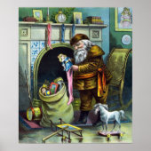 Kerstmis, kerstkerstmannetjes met speelgoed poster (Voorkant)