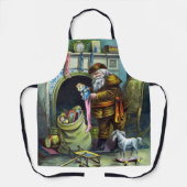 Kerstmis, kerstkerstmannetjes met speelgoed schort (Voorkant)