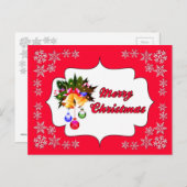 Kerstmis Kerstklokken Rode Vakantie Ansichtkaart Feestdagenkaart (Voorkant / Achterkant)