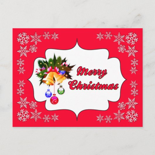 Kerstmis Kerstklokken Rode Vakantie Ansichtkaart Feestdagenkaart (Voorkant)
