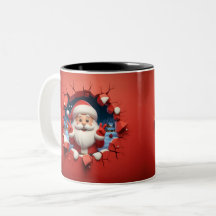 Kerstmis Kerstman 3D mokken| Prettig kerstfeest mo