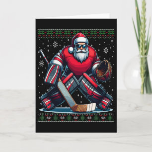 Kerstmis Kerstman Hockey Doelman Lelijke Kerst Swe Kaart