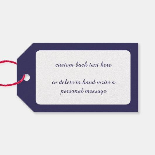 Kerstmis, kerstman in Chimney met speelgoed Cadeaulabel (Achterkant Horizontaal)