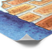 Kerstmis, kerstman in Chimney met speelgoed Poster (Hoek)