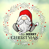 Kerstmis Kerstman Kabouter Krans Raamsticker (Vel 3)