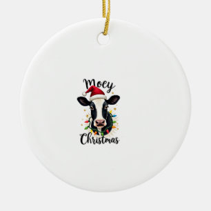 Kerstmis Kerstman Kerstlichten Koe Liefhebbers Keramisch Ornament