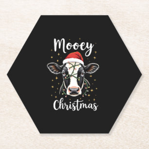 Kerstmis Kerstman Kerstlichten Koeienliefhebbers Kartonnen Onderzetters