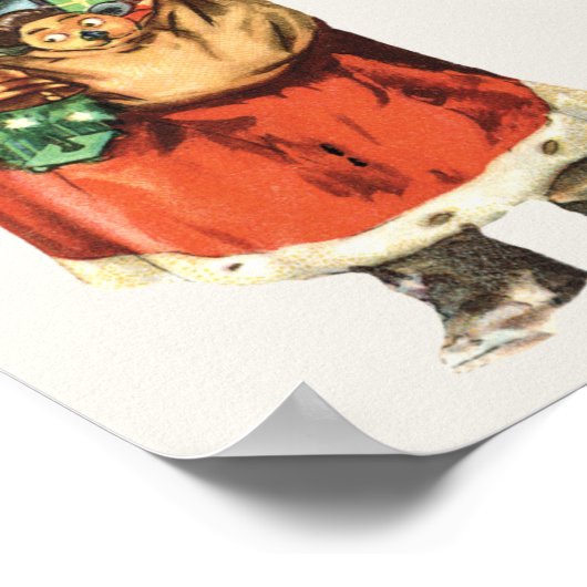 Kerstmis, kerstman, kerstman, Afbeelding knippen Poster (Hoek)