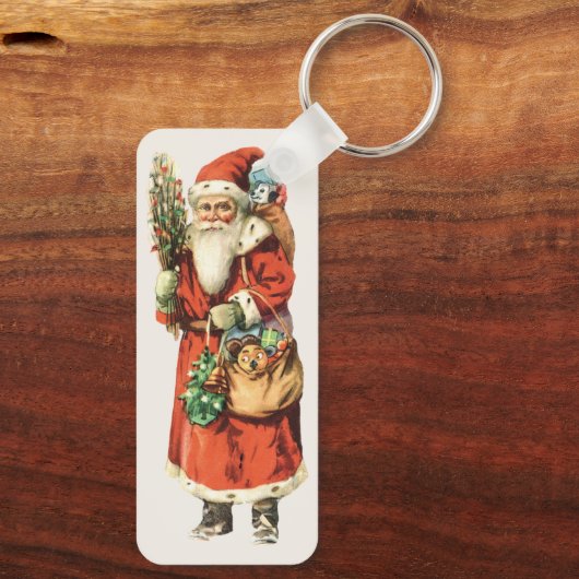 Kerstmis, kerstman, kerstman, Afbeelding knippen Sleutelhanger (Achterkant)
