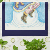 Kerstmis, kerstman, kerstman op sneeuwbal met spee theedoek (Gevouwen)