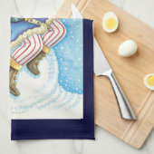 Kerstmis, kerstman, kerstman op sneeuwbal met spee theedoek (Quarter Fold)