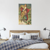 Kerstmis: Kerstman met Kinderen Canvas Afdruk (Insitu (Slaapkamer))