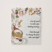 Kerstmis, kerstman met speelgoed en poppen legpuzzel (Verticaal)