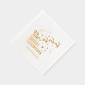 Kerstmis Kerstman Rendier Goud Folie Servetten (Rechts)