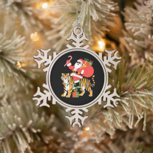 Kerstmis Kerstman Ridder Tijger Suikerstok Kerstmi Tin Sneeuwvlok Ornament