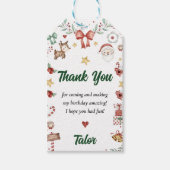 Kerstmis Kerstman Verjaardagsfeest Cadeaulabel (Voorkant)