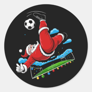 Kerstmis Kerstman Voetbal Fiets Trap Kerst Sport Ronde Sticker