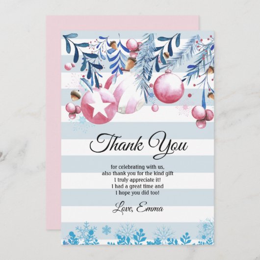 Kerstmis, Kerstmis, bedankt! Bedankkaart (Voorkant / Achterkant)