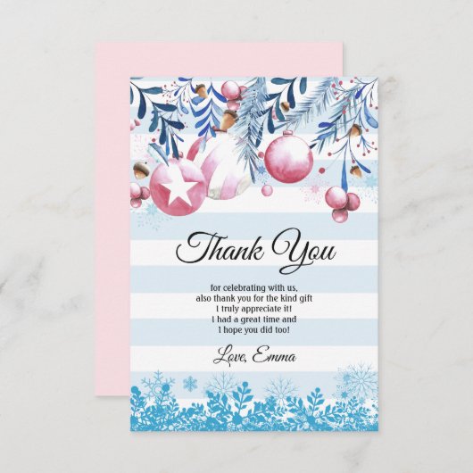 Kerstmis, Kerstmis, bedankt! Kaart (Voorkant / Achterkant)