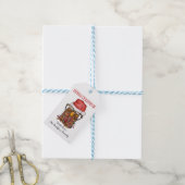 Kerstmis: Kerstmis — Chicken Glasses Santa Hat Cadeaulabel (Met Touw)