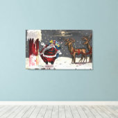 Kerstmis, kerstmis, kerstman en schoorsteen canvas afdruk (Insitu (Houten vloer))