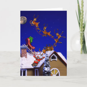 Kerstmis - Kerstmis op het dak Feestdagen Kaart