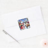 Kerstmis: Kerstmis Vierkante Sticker (Envelop)