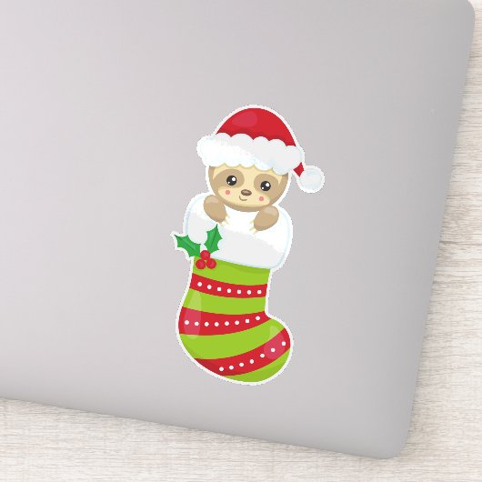 Kerstmis, kerststaart, kerststaart, kerstman sticker (Detail)