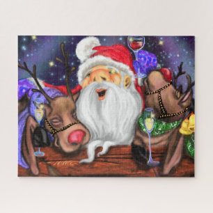 Kerstmis: kersttaskerst en rendieren - flauw legpuzzel