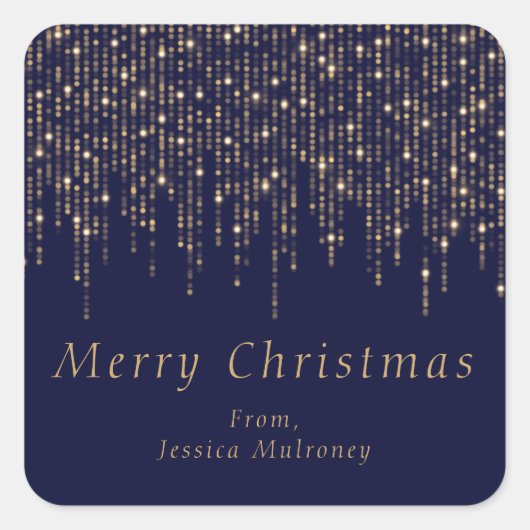 Kerstmis Kerstverlichting Cadeaupapier Sticker (Voorkant)