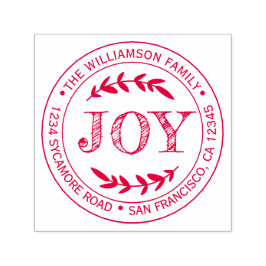 Kerstmis Kerstvreugde Ronde Retouradres Zelfinktende Stempel