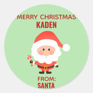Kerstmis Kinder Cartoon Santa Ronde Sticker