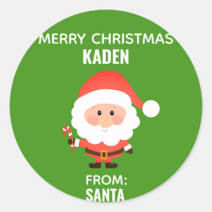 Kerstmis Kinder Cartoon Santa Ronde Sticker
