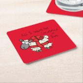 Kerstmis Kinder Cartoon Vierkante Kartonnen Onderzetter (Schuin)