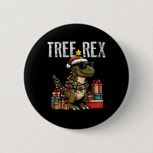 Kerstmis Kinderen Dinosaurus Boom Rex Xmas Trex Pe Ronde Button 5,7 Cm
