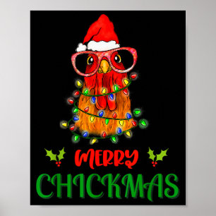 Kerstmis Kip Ornament Lichtjes Kippenboer Kerst Poster