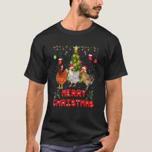 Kerstmis Kip T-shirt  Kerstman Hoed Lichten Xm