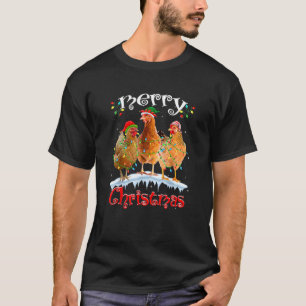 Kerstmis Kippetje Kerstman Hoed Lichten Xmas Hol T-shirt