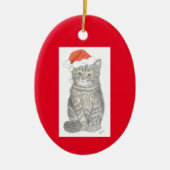 Kerstmis Kitten Ornament (Voorkant)