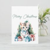 Kerstmis Kittens Kerstkaart (Staand voorkant)