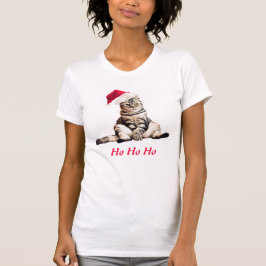 Kerstmis - Kitty Cat Ho Ho - Aangepaste tekst T-shirt