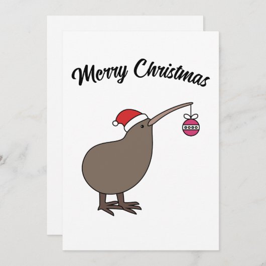 Kerstmis Kiwi Feestdagenkaart (Voorkant / Achterkant)