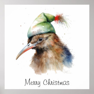 Kerstmis Kiwivogel, op maat gemaakt Poster