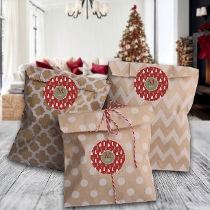 Kerstmis klassieke bomen aangepaste familie monogr ronde sticker