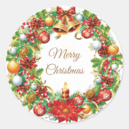 Kerstmis, Klassieke Round Sticker