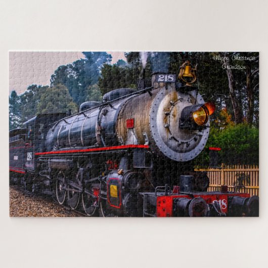 Kerstmis Kleinzoon. Legpuzzel (Horizontaal)